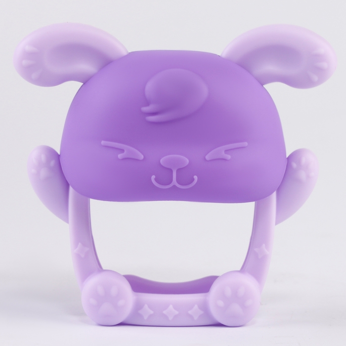 Прорезыватель силиконовый для зубов «Зайка», цвет фиолетовый