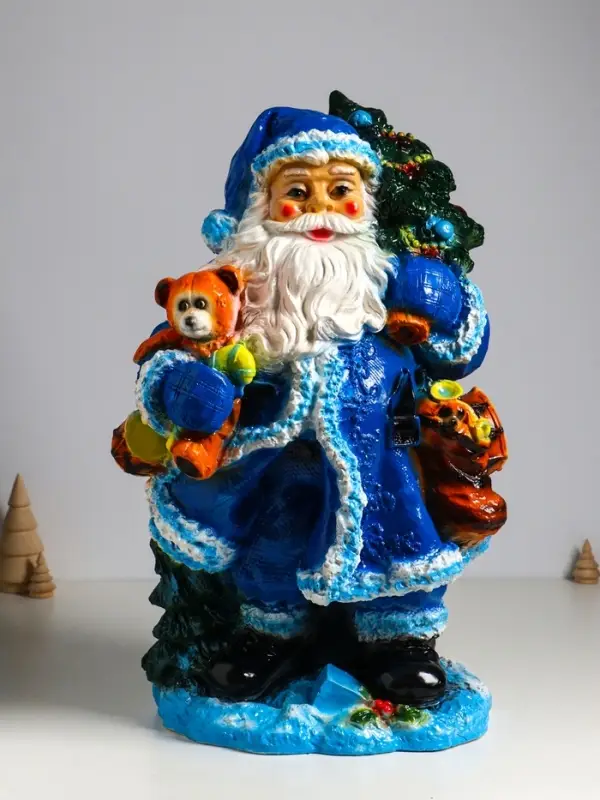Фигура "Дед мороз" 52х32х26,5 см, синий