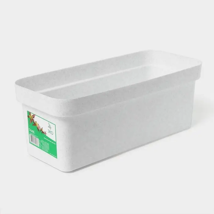 Ящик балконный для цветов &laquo;Эко&raquo;, 8 л, 40&times;17&times;16 см, пластиковый, цвет светлый гранит