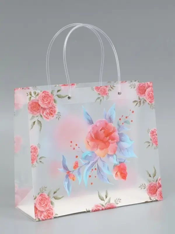 Пакет подарочный прозрачный , "Красота" 30 х 26 х 12