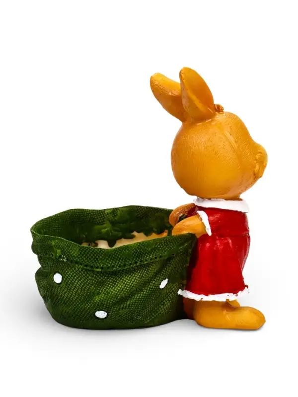 Фигурное кашпо 13 х 10 х 15см  "Зайка с мешком"
