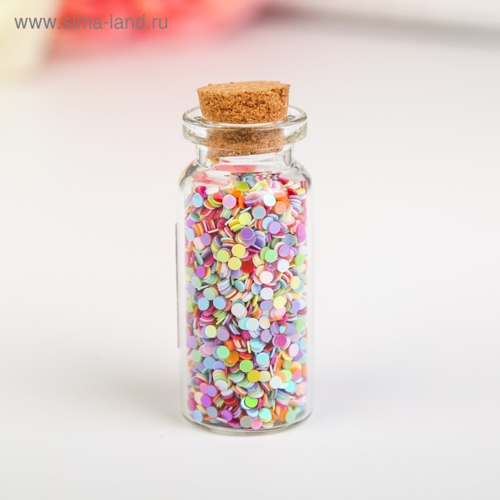 Глиттер в баночке Глиттер в баночке "Конфетти" МИКС р-р 2 мм 7 гр 5х2х2 см