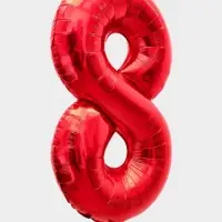 Воздушный шар фольгированный 40" &laquo;Цифра 8&raquo;, красный