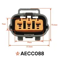 Разъём 3 pin с проводами для катушки зажигания Hyundai, KIA, Mazda, Honda, Nissan