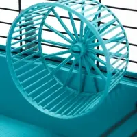 Клетка для грызунов &laquo;Пижон&raquo;, 38&times;27&times;27 см, складная, домик, миска, колесо, бирюзовая