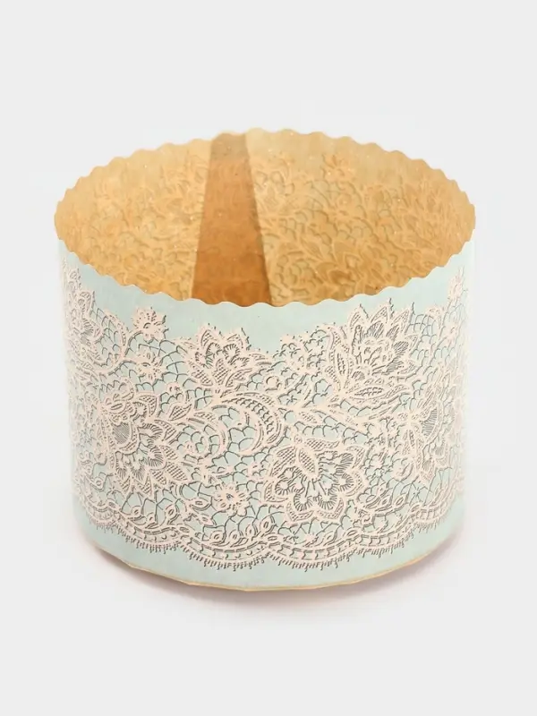 Набор бумажных форм для кулича "Кружева голубые", 110х85 мм, 10 шт