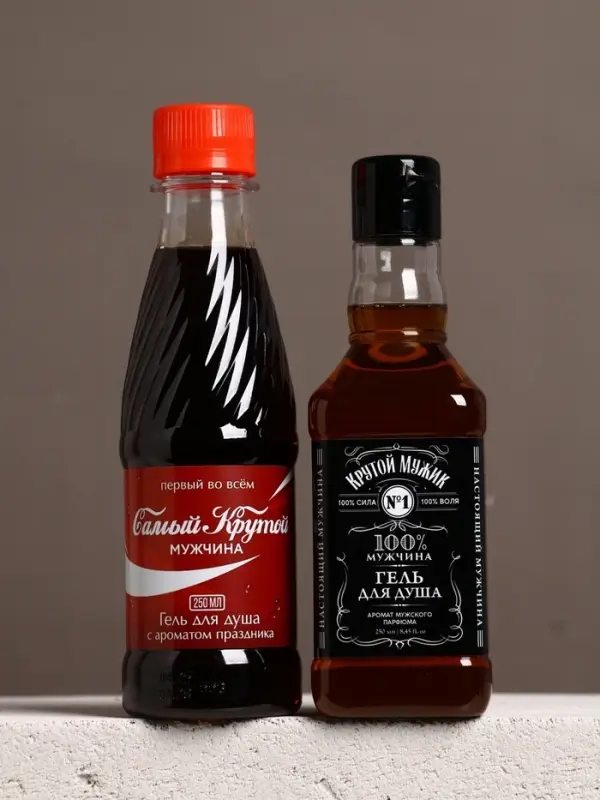 Подарочный набор &laquo;Крутой мужик&raquo;: гель для душа виски и кола, 2&times;250 мл, Чистое счастье