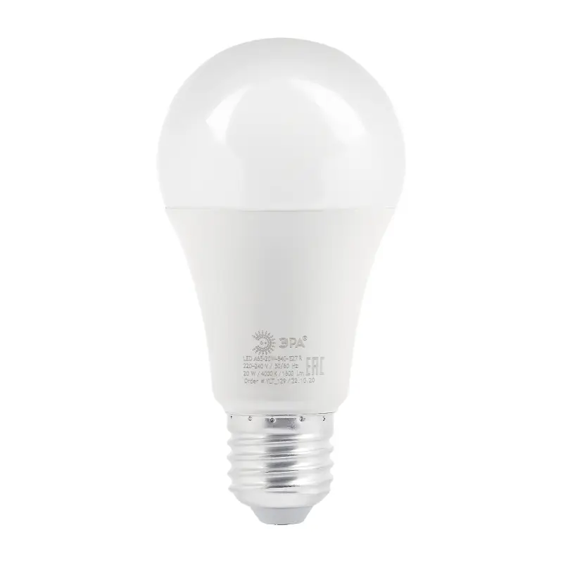 Лампа светодиодная LED 20 Вт 1600Лм 4000К груша нейтральный E27 220-240В LED A65-20W-840-E27 Red Line