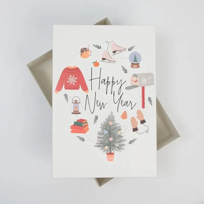 Коробка подарочная новогодняя складная «Хюгге», 30 х 20 х 9 см, Новый год Коробка подарочная новогодняя складная «Хюгге», 30 х 20 х 9 см, Новый год