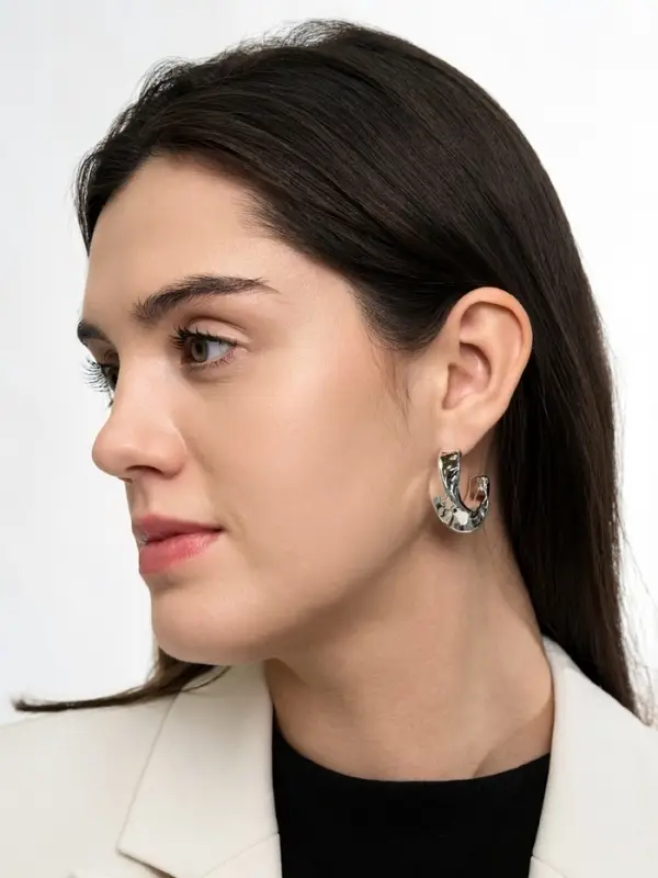 Серьги кольца &laquo;Кручение&raquo;, d=3 см, цвет серебро