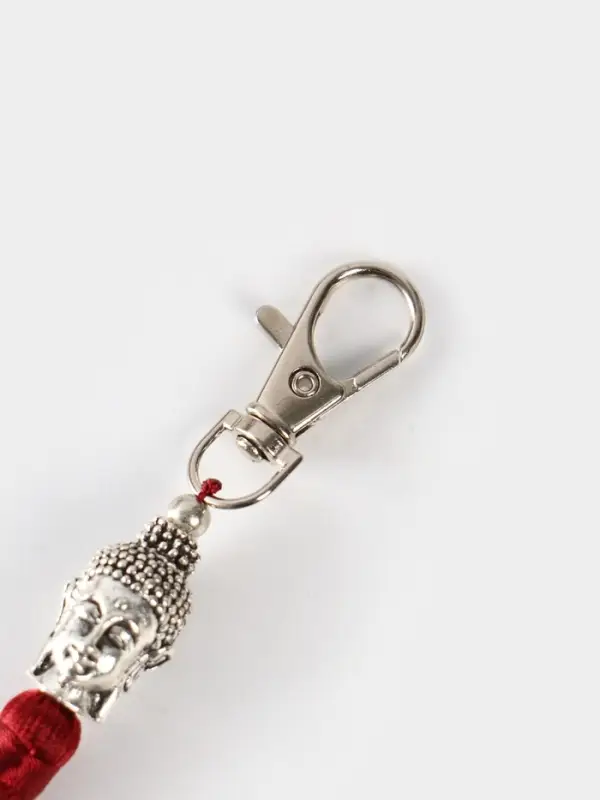 Брелок-кисточка Брелок-кисточка "Будда" 17 см, цв. бордовый, серебристый