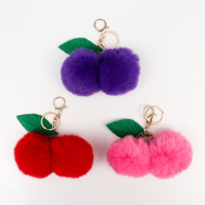 Пушистик на кольце Пушистик на кольце "Ягодки" МИКС 7х7х7 см