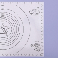 Коврик для выпечки и раскатки теста с разметкой, армированный «Эрме», силикон, 59,5×40 см, белый