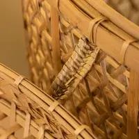 Корзина плетёная "Баскет" бамбук 27х27х37 см, светлая Корзина плетёная "Баскет" бамбук 27х27х37 см, светлая