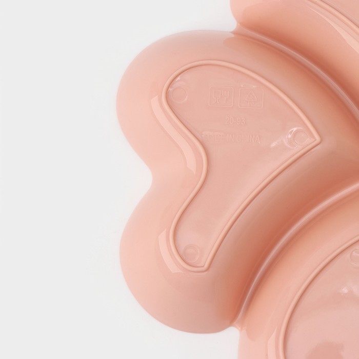 Менажница «Сердце», 22,5×3 см, 4 секции, цвет МИКС