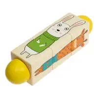 Кубики деревянные на оси «Животные» , 3 кубика Кубики деревянные на оси «Животные» , 3 кубика