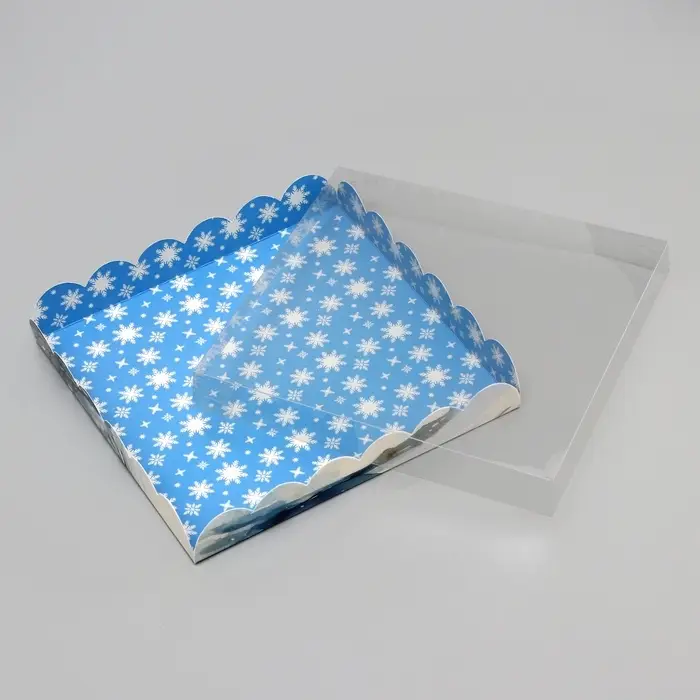 Коробка для печенья, кондитерская новогодняя упаковка, «Снеговик», 21×21×3 см Коробка для печенья, кондитерская новогодняя упаковка, «Снеговик», 21×21×3 см