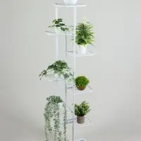 Подставка для цветов Greengo, 8 полок, 43&times;22&times;141 см, напольная, металл, белая
