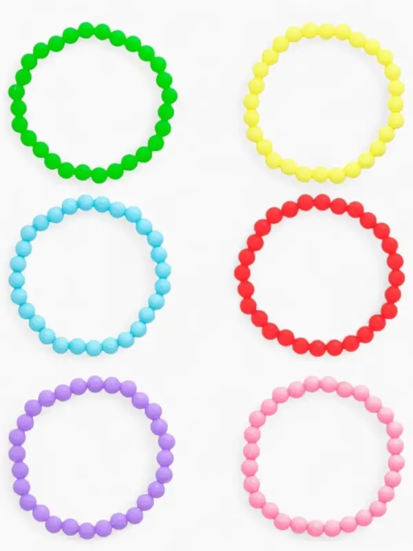 Набор детских браслетов &laquo;Выбражулька. Бусинки&raquo;, 6 шт., d=7 см, разноцветный
