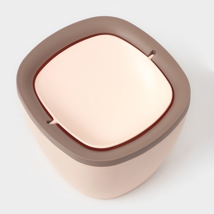 Мусорное ведро настольное Доляна «Сантор», пластик, 2,5 л, 16,5×16×12,5 см, бежевое Мусорное ведро настольное Доляна «Сантор», пластик, 2,5 л, 16,5×16×12,5 см, бежевое