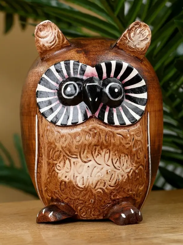 Копилка "Совенок" дерево 10х10х13 см