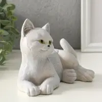 Фигурка &laquo;Кошка лежит&raquo;, 13&times;17&times;12 см, гипс, серый