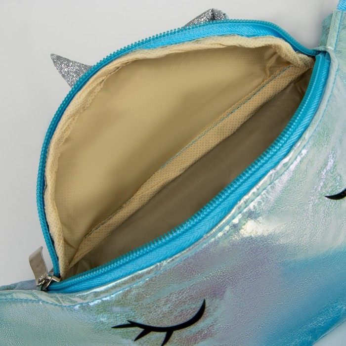 Сумка детская поясная Magiс unicorn на молнии, цвет голубой Сумка детская поясная Magiс unicorn на молнии, цвет голубой