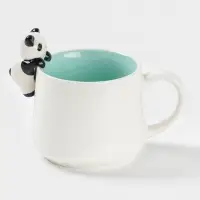 Кружка Доляна &laquo;Пандочка&raquo;, 400 мл, керамика, с фигуркой, белая, бирюзовая