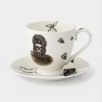 Чайная пара КОРАЛЛ &laquo;Ёжик в тумане&raquo;, 400 мл, фарфор, белая