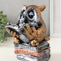 Копилка "Сова с книгой" 25х18 см, бронза с серебром Копилка "Сова с книгой" 25х18 см, бронза с серебром