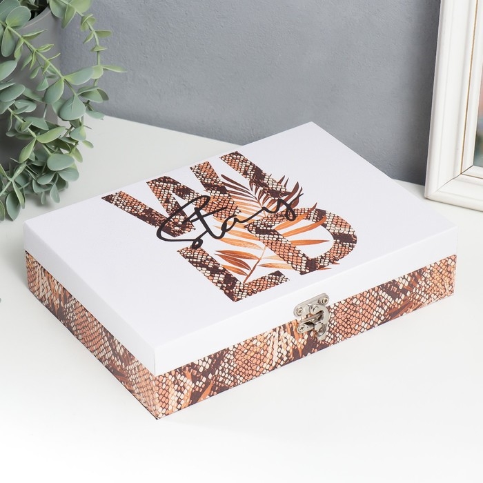 Шкатулка дерево Шкатулка дерево "Змеиная кожа" кожзам 5,5х24х17 см