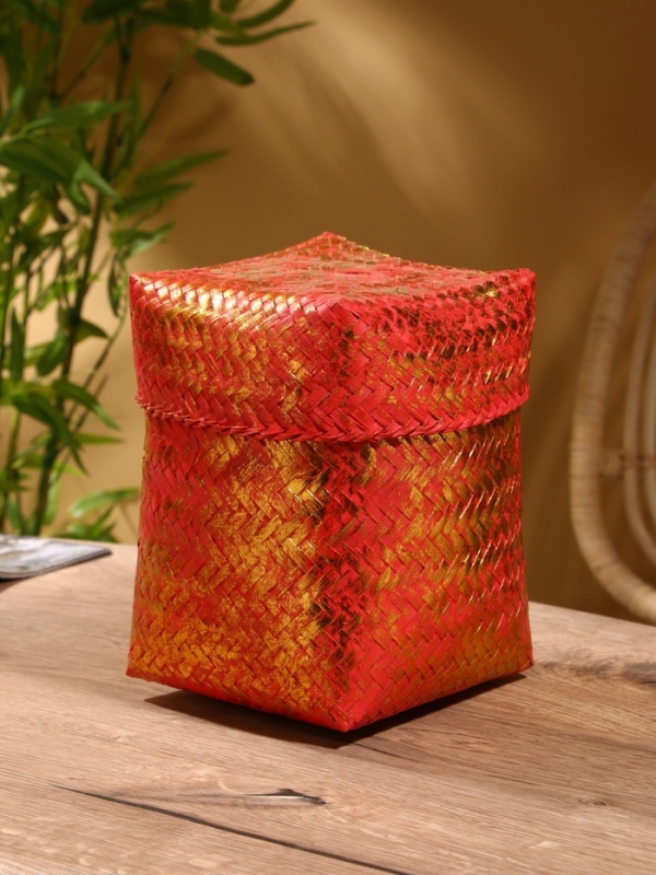 Корзинка плетеная Корзинка плетеная "Голден" 16х16х23 см, розовый