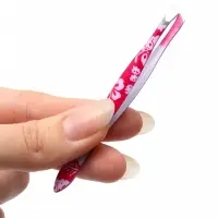 Пинцет скошенный, узкий, 8.5 см, рисунок МИКС