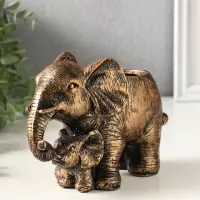 Подставка для мелочей &laquo;Слон со слонёнком&raquo;, 16&times;12&times;8 см, под бронзау