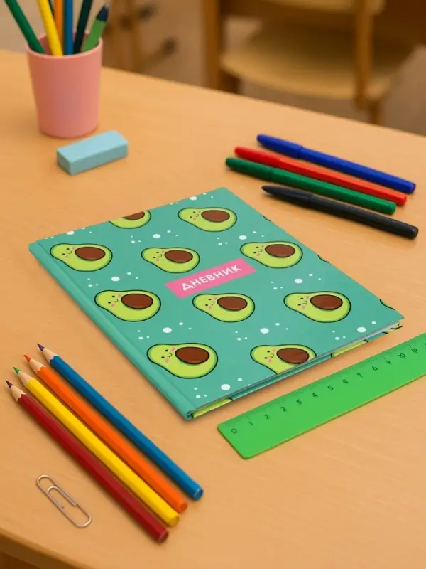 Дневник школьный для 1-11 классов, &laquo;Авокадо с косточкой ПАТТЕРН&raquo;, твёрдая обложка 7БЦ, глянцевая ламинация, 40 листов