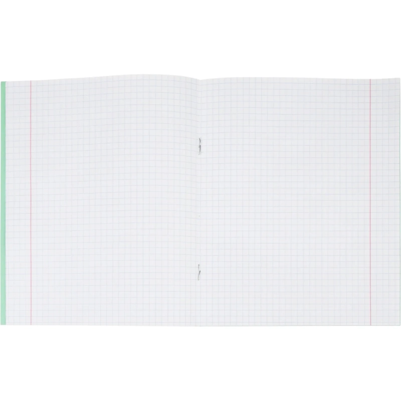 Тетрадь  в зеленом офсете 12л., клетка, штука, внутр.блок 100% белизна