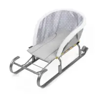 Сиденье для санок Nika Kids, универсальное, серое с сердечками