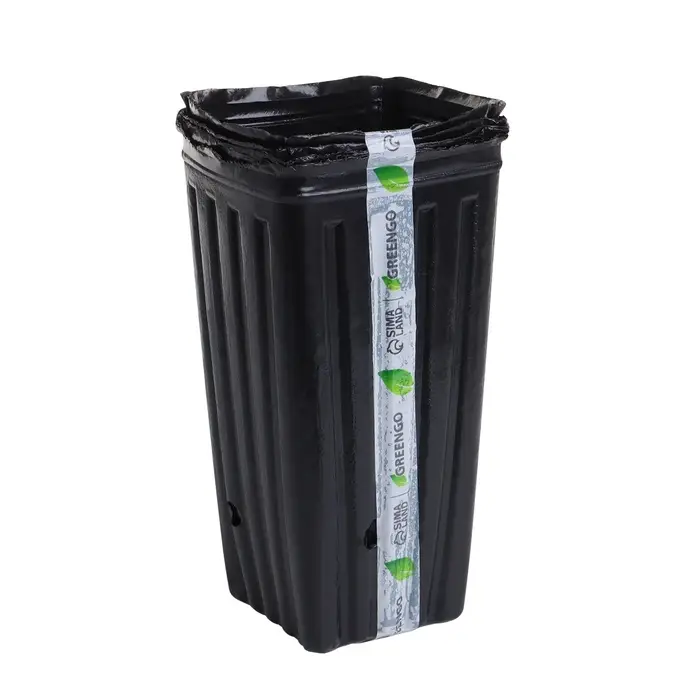 Пакет для рассады, 1,5 л, 11 × 11 см, h = 20 см, полиэтилен, чёрный, Greengo
