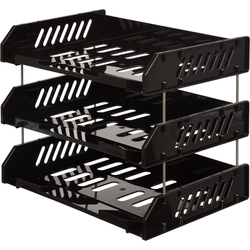 Лоток горизонтальный Стамм СИТИ наб. из 3-х горизонтальных лотков чер