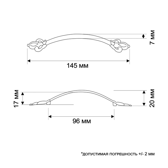 Ручка-скоба РС147AC, м/о 96 мм, цвет медь, 4 шт TMP