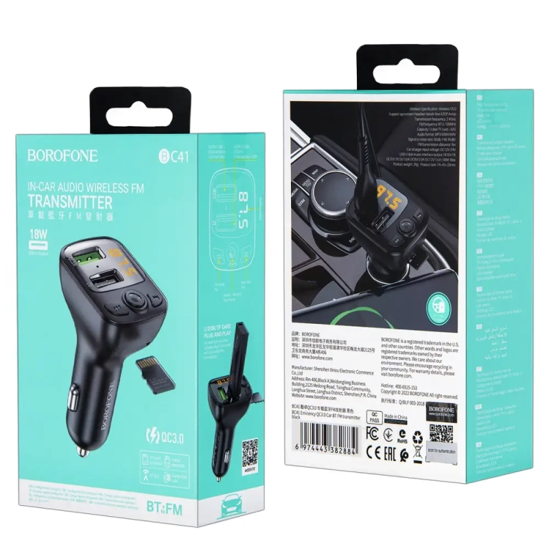 FM Модулятор BC41 Borofone черный FM Модулятор BC41 Borofone черный