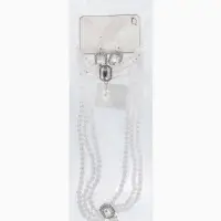 Набор 3 пред-та: серьги,колье.браслет "Императрица жемчуга", цвет белый в серебре