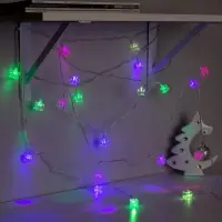 Гирлянда &laquo;Нить&raquo; 5 м с насадками &laquo;Кубики&raquo;, IP20, прозрачная нить, 20 LED, свечение мульти (RG/RB), мигание, 220 В