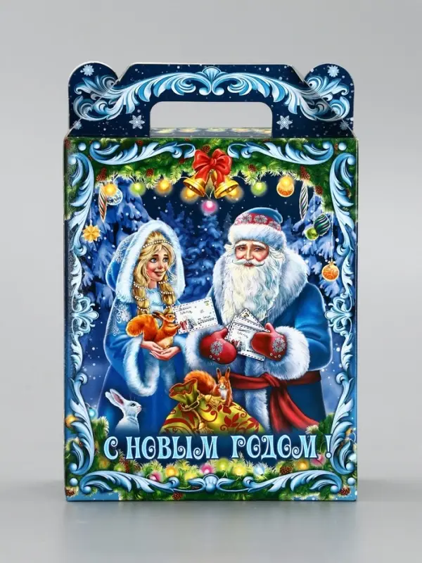 Подарочная коробка новогодняя «Новогодняя карусель» 14×6×21 см Подарочная коробка новогодняя «Новогодняя карусель» 14×6×21 см