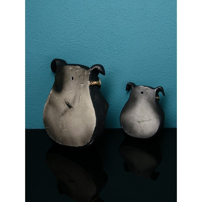 Набор подставок для мелочей «Собака», полистоун, 25 см, цвет чёрный Набор подставок для мелочей «Собака», полистоун, 25 см, цвет чёрный