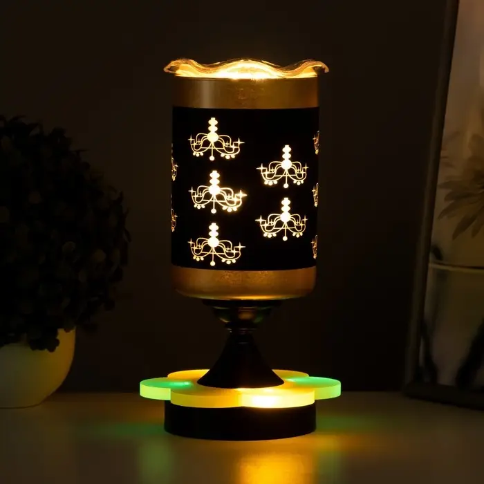 Аромалампа электрическая RISALUX &laquo;Фигура&raquo;, подсветка, RGB, E14, 40 Вт, RGB, чёрная, 10&times;10&times;24.5 см