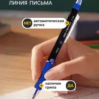 Стираемая ручка, гелевая, автоматическая, синий стержень, узел 0.5 мм