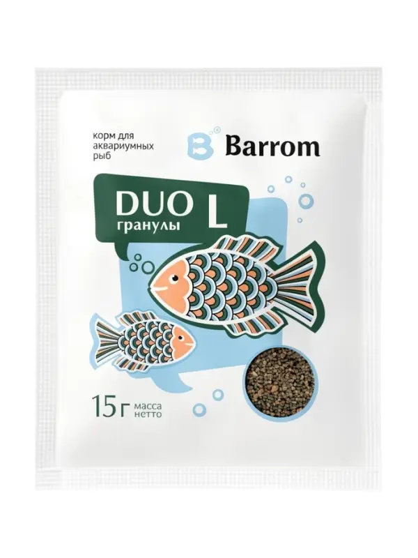 Корм для аквариумных рыб DUO L, гранулы, 15 г