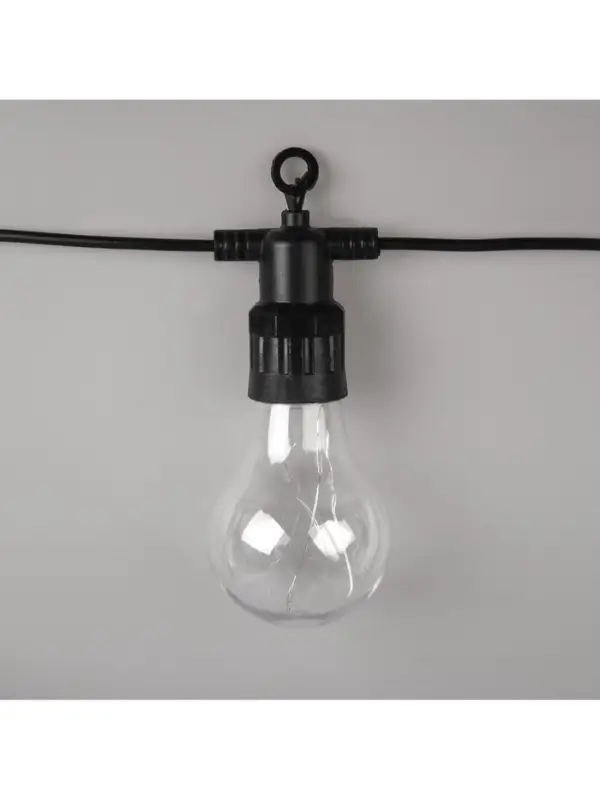 Гирлянда &laquo;Белт-лайт&raquo; 5 м с насадками &laquo;Роса&raquo;, IP44, УМС, тёмная нить, 50 LED, свечение белое, 3 В