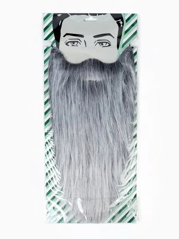 Карнавальная борода 40 см седая Карнавальная борода 40 см седая
